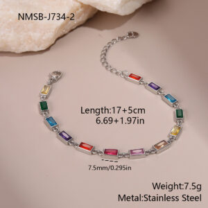 Nmsb-j734-2 steel color rectangular bracelet / 18K