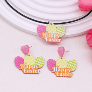 Three colorful eggs [earrings necklace suit]]