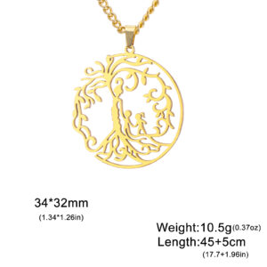 Mother + son + daughter (thick chain) gold