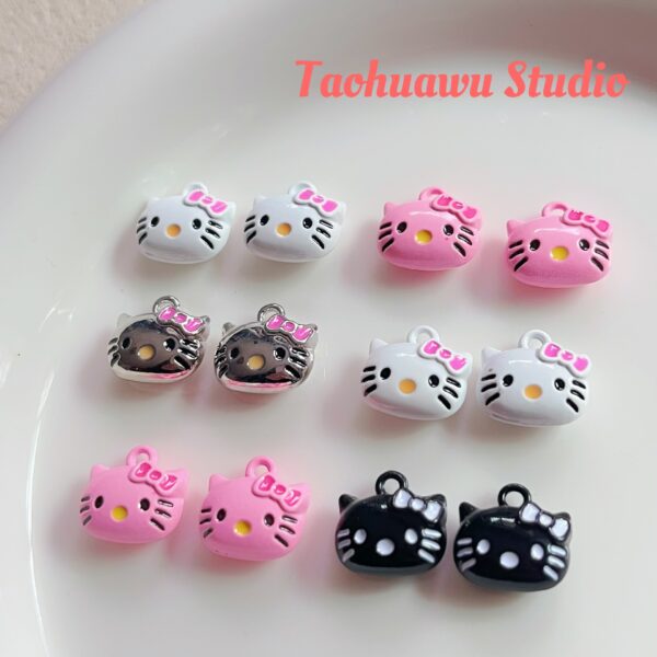 Wholesale Cute kitty kitty alloy multi-color soft sister pendant diy handmade accessories mobile phone chain necklace accessories material