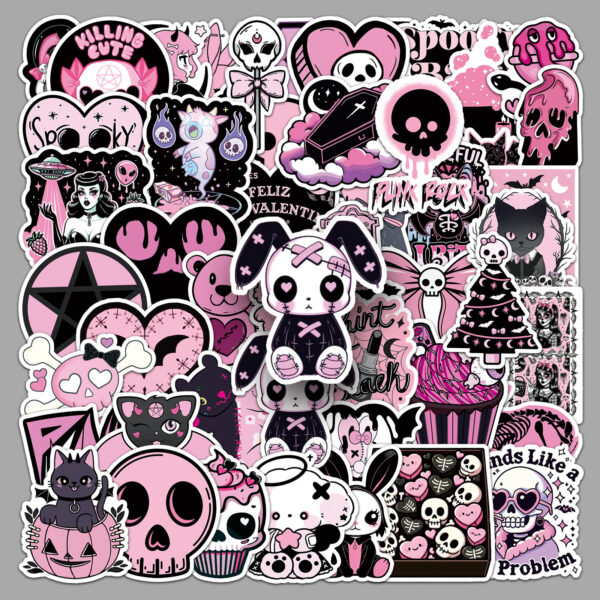 Wholesale 50pcs Gothic Graffiti Stickers Dark Skull Stickers