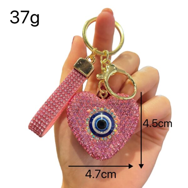 Wholesale Clay Full Rhinestone Heart Keychain