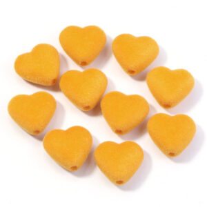Heart light brown / Size: outer diameter 16.5*17.5mm, hole diameter 2.4mm