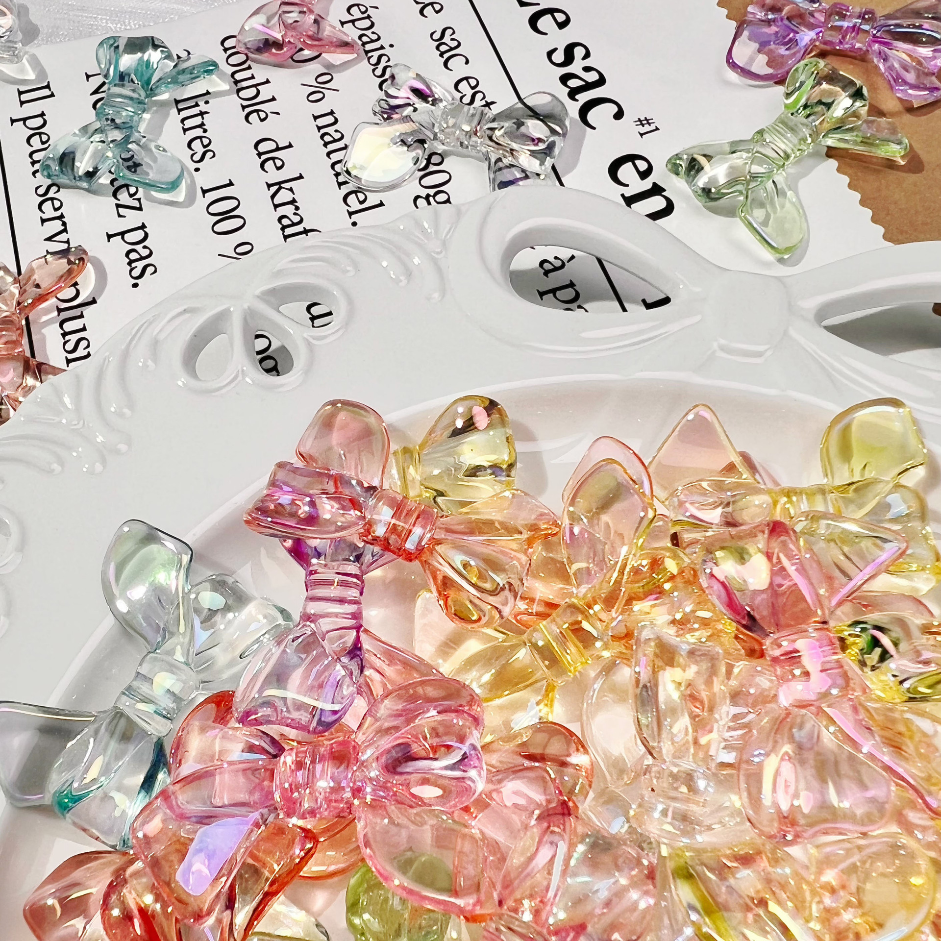 Wholesale Bow Plastic Beads Hair Aessories Mobile Phone Beads