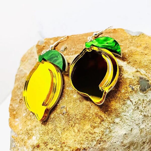 Wholesale Yellow Lemon Summer Vacation Acrylic Earrings