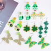 Wholesale St. Patrick's Day Clover Hat Butterfly Acrylic Earrings