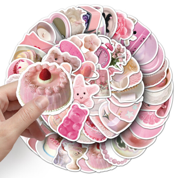 O1CN01DfyIQ81kMuhmZOXuD_2208066194670-0-cib Wholesale 100 cute soft pink butterfly doodle stickers