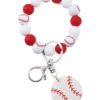 Wholesale Cartoon Sports Beaded Keychains Basketball Football Volleyball Pendant