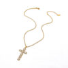 Wholesale Stainless Steel Necklace Cross Red Diamond Adjustable Non-Fading Necklace