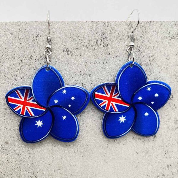 Wholesale Independence Day Colorful Flower Sports Festival Earrings
