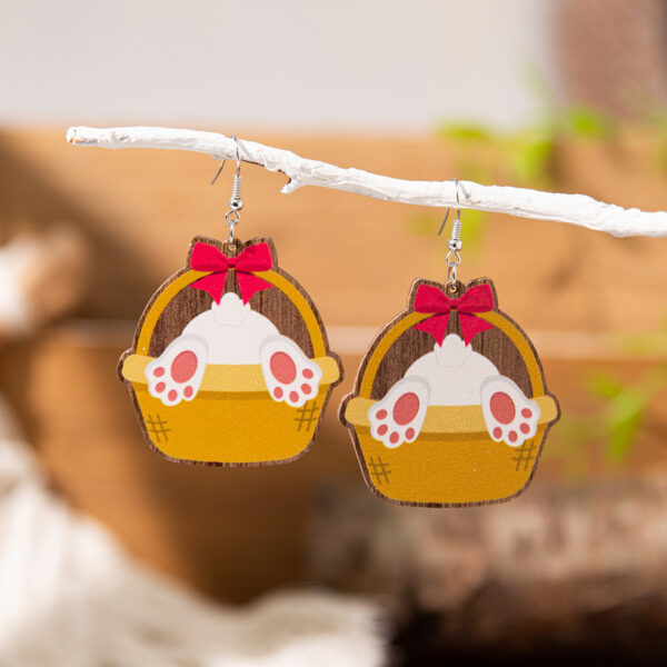 Wholesale Easter cartoon rabbit Easter egg earrings