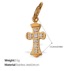 Pj376g white zirconium gold pendant