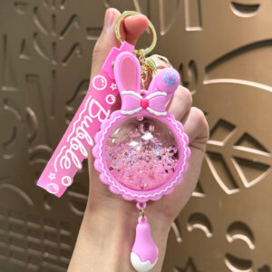 Oil-filled rabbit ear pendant-pink / Single opp bag packaging