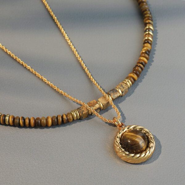 O1CN01Dmo4QR1ClvEMDvSoD_2209999580122-0-cib Wholesale Melad Natural Stone Beaded Color blocked Four Piece Necklace Set