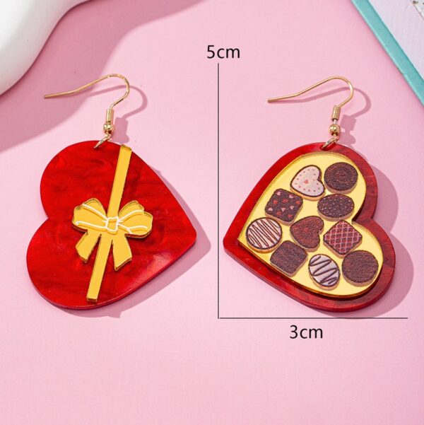 Wholesale Love Gift Box Cute Asymmetric Acrylic Earrings
