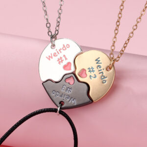 Wholesale children's necklace three-piece set necklace heart-shaped clavicle chain