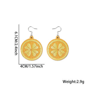 Four-leaf clover gold coin / Irish earrings