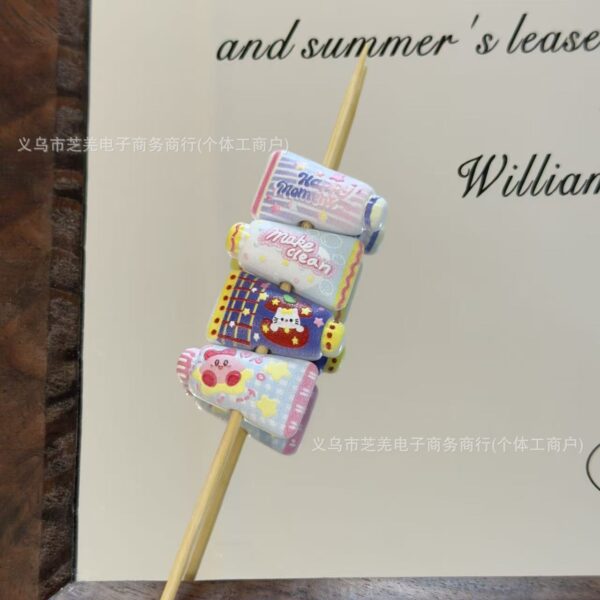 Wholesale 10pcs embossed cartoon toothpaste acrylic beads