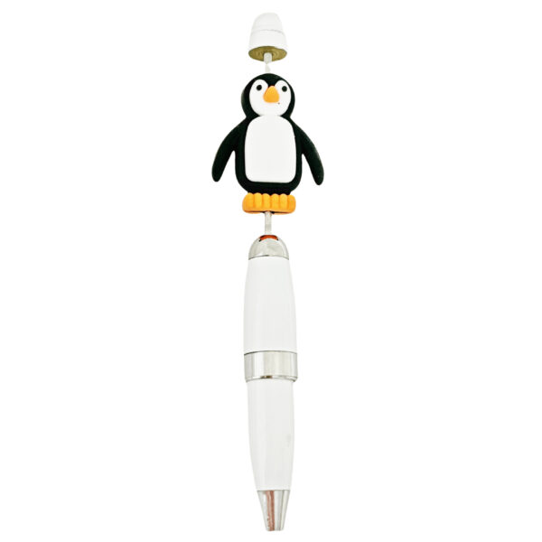 Wholesale Cross-border explosions 3D cute animal penguin silicone beads TK live Amazon diy string pen beads accessories