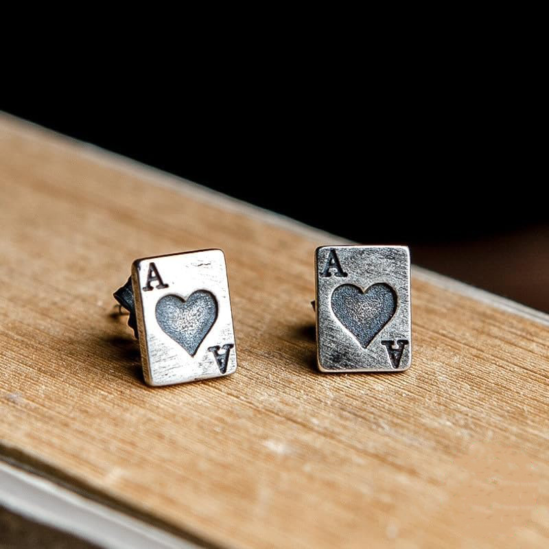 Wholesale Creative Red A Card Earrings Men's And Women's Earrings