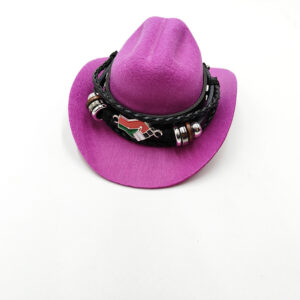 Purple cowboy hat palestine peace flag / L code