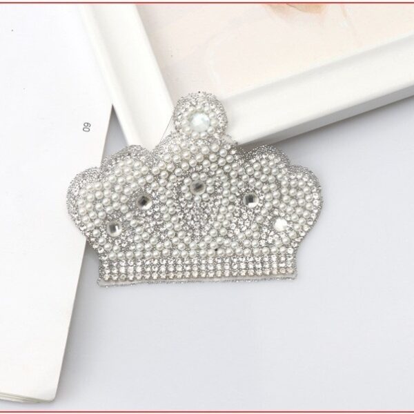 Wholesale Pearl Crown Hot Stamping Embroidery DIY Patches