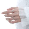 Wholesale Minimalist Fashion Cross Zircon Open Couple Rings Niche Design Light Luxury High-End Cool Style Rings for Women