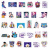 Wholesale 60pcs purple cartoon girl Waterproof Vinyl Stickers