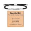 Wholesale Amazon Cross-Border Best-Selling Stainless Steel Elbow Inspirational Text Adjustable Length Women's Braided Bracelet with Card
