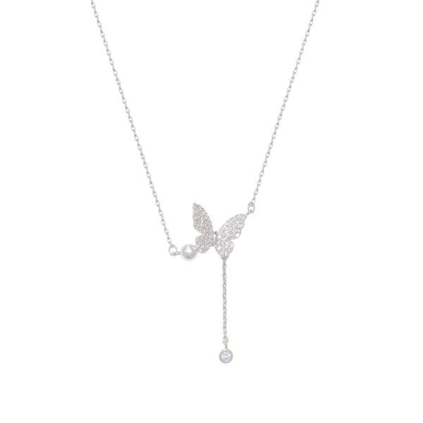 Wholesale butterfly tassel necklace clavicle chain for women