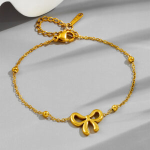 S596 bow bracelet gold