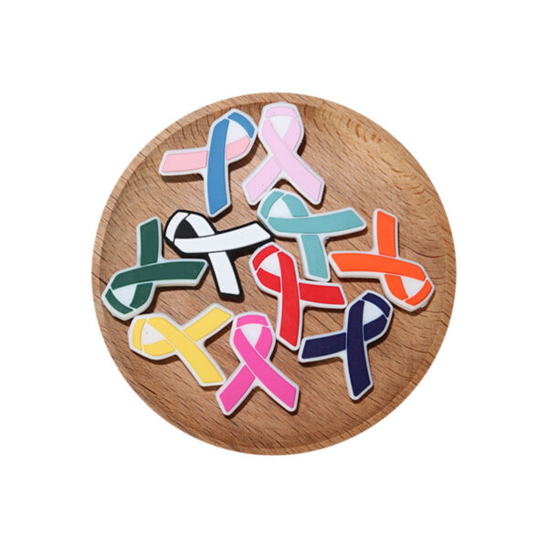Wholesale 20pcs Cartoon Ribbon Publicity Prevention Awareness Warning Badge Silicone Beads