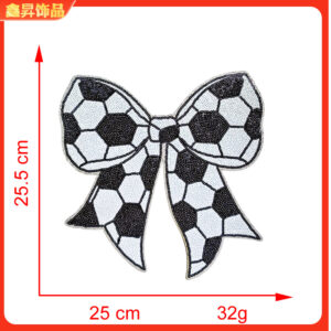 Hot melt glue*black and white*bow*football bow*height 25.5*25cm