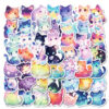 Wholesale 50 Cute Cartoon Fantasy Starry Sky Cat Creative Stickers
