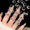 O1CN01E00u8U1kPCfM2S2oX_2215803244675-0-cib Wholesale Sweet Cool Geometric Purple Diamond Open Ring