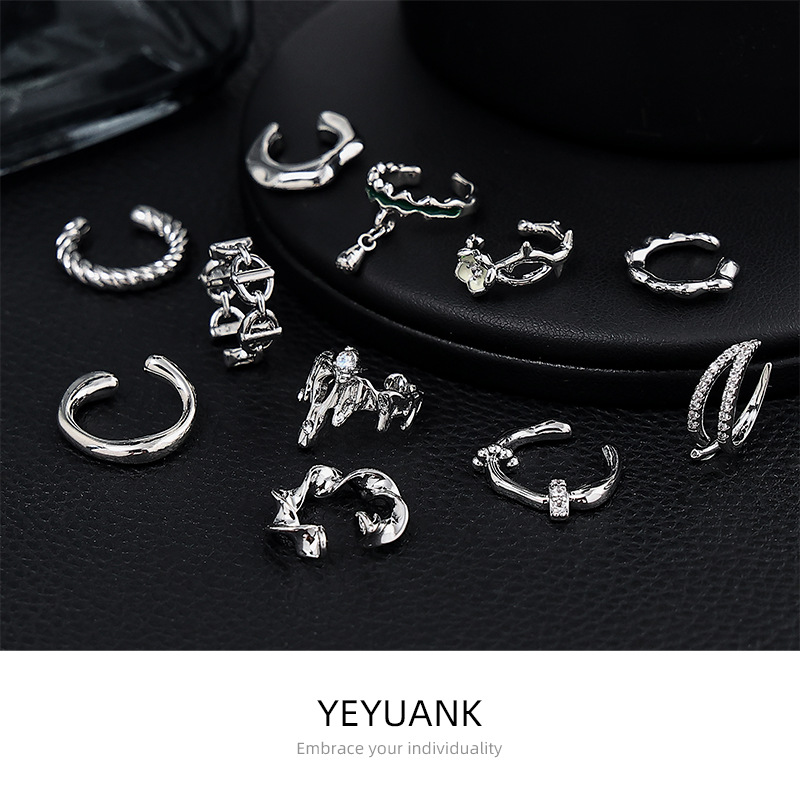 Wholesale Unique Irregular Shape Zirconium New Ear Bone Clip Earrings