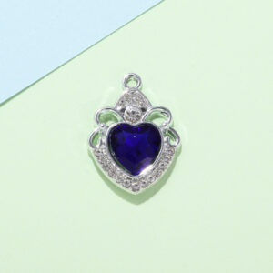 Crown love sapphire blue UV silver plated