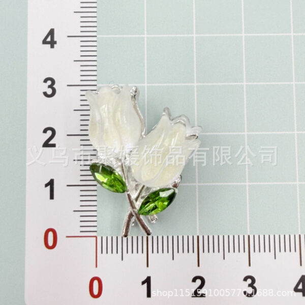 Wholesale double-sided tulip flower color plated diamond four hole beads