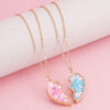 Wholesale Heart-Shaped Set Pink Heart Princess Necklace