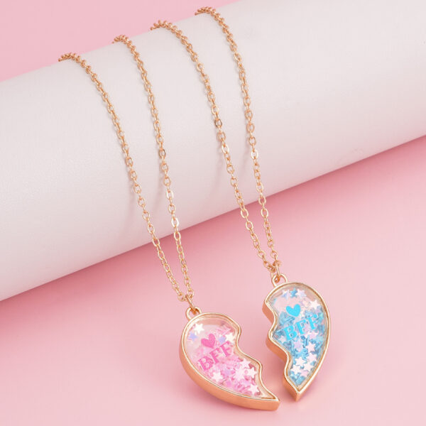 Wholesale Heart-Shaped Set Pink Heart Princess Necklace