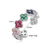 Wholesale Luxury Four-leaf Clover Opening Adjustable Ring