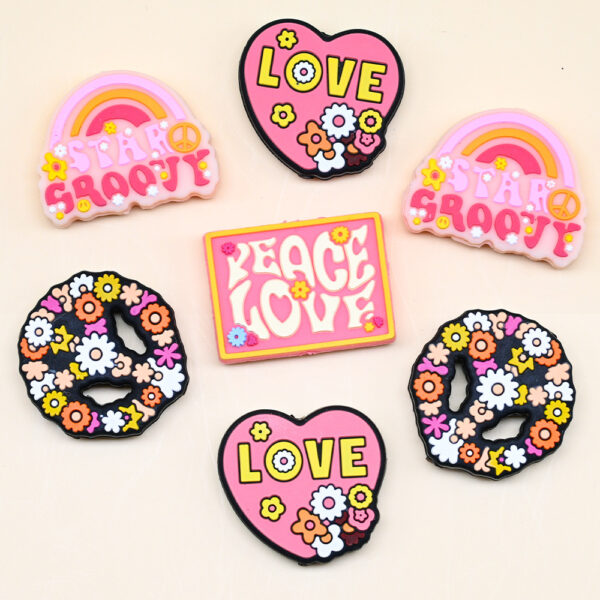 Wholesale 10PCS Anti-War Series Love and Peace DIY Silicone Beads