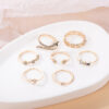 Wholesale Geometric Joint Ring Cut Out Moon Snake Ring Set Ring