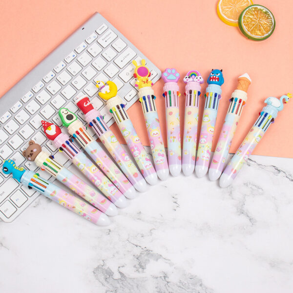 O1CN01E33zSN1qCjccW7ejo_2220865205460-0-cib Wholesale Cartoon Head Ten-Color Pen