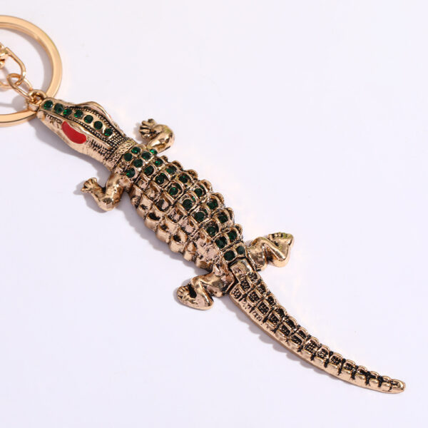 Wholesale Crocodile Cartoon Diamond Set Metal Keychain