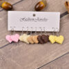Wholesale Simulated Chocolate Waffle Love Cream Glue Resin Earring Set