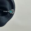 Wholesale Sweet and dreamy blue star sparkling diamond titanium steel earrings