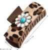 O1CN01E5vUls2LDsdkGn1Lz_2206398079659-0-cib Wholesale Ancient Silver Alloy Turquoise Hair Clip Retro leopard print sequined leather