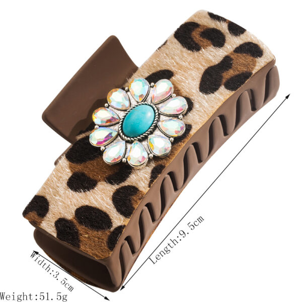 O1CN01E5vUls2LDsdkGn1Lz_2206398079659-0-cib Wholesale Ancient Silver Alloy Turquoise Hair Clip Retro leopard print sequined leather