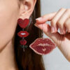 Wholesale Valentine's Day Earrings Love Lips Rose Acrylic Earrings